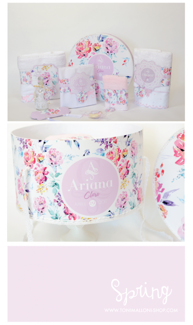 Trusou de botez pentru fete cu flori mov de primavara, Hello, Spring! 4